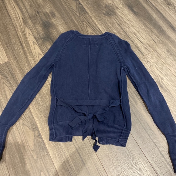 Navy Cardigan with Ribbon belt - Picture 4 of 5